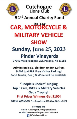 Pindar Vineyards - Event - Cutchogue Lions Club Car Show